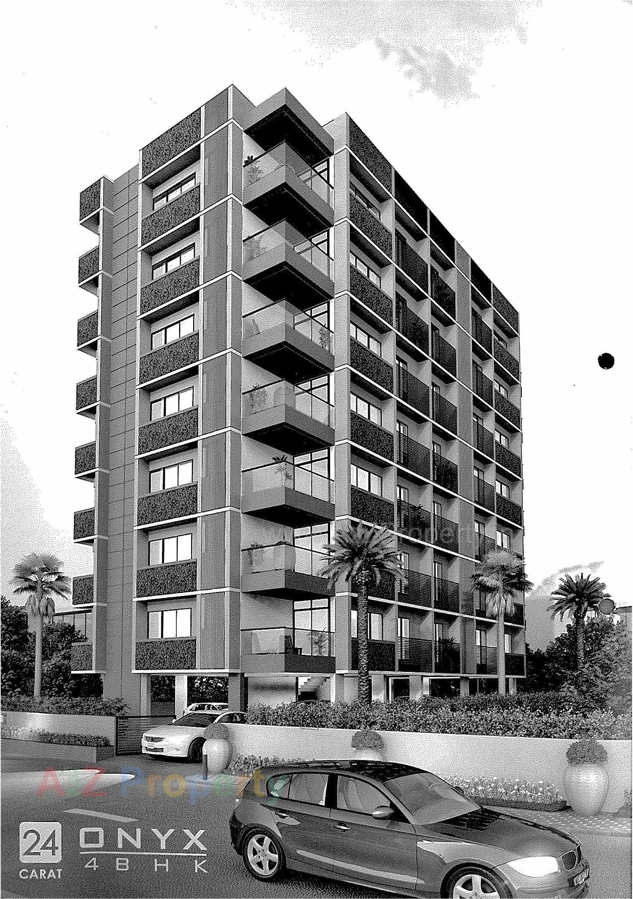 3D Elevation of real estate project 24 Carat Onyx located at Vadaj, Ahmedabad, Gujarat