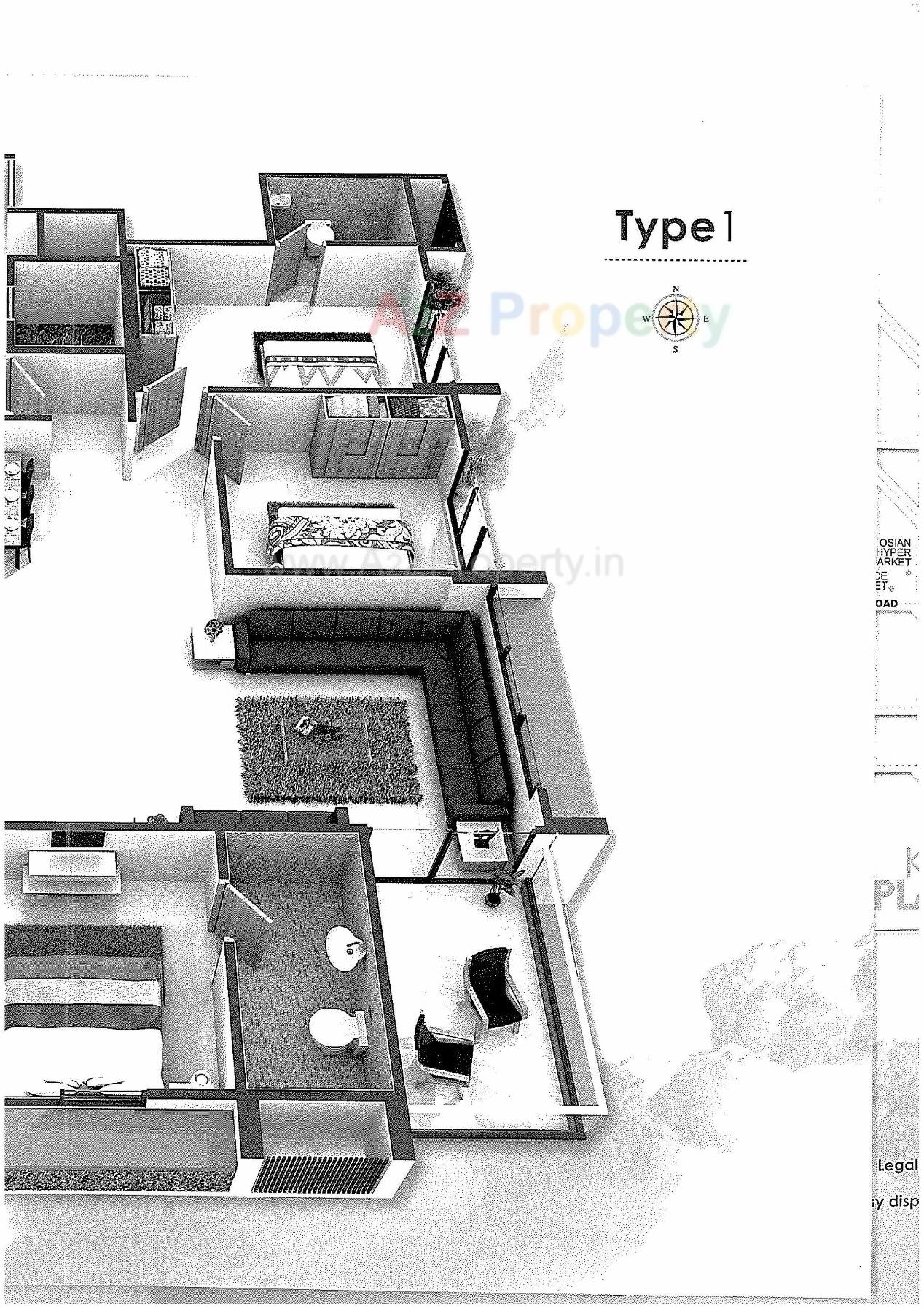 Layout of real estate project 24 Carat Onyx located at Vadaj, Ahmedabad, Gujarat