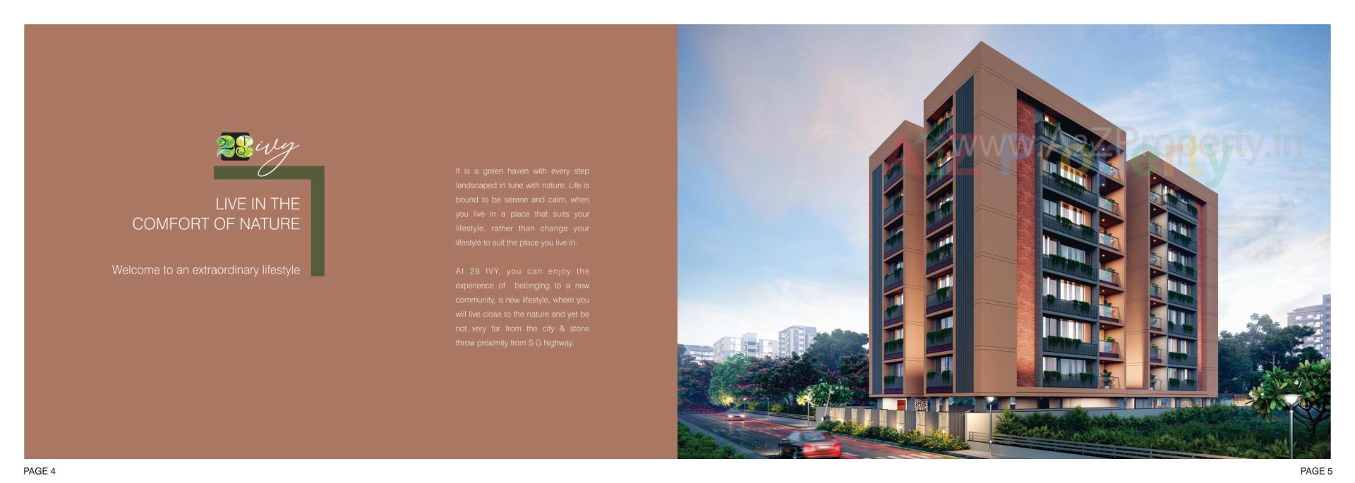 3D Elevation of real estate project 28 Ivy located at Tragad, Ahmedabad, Gujarat