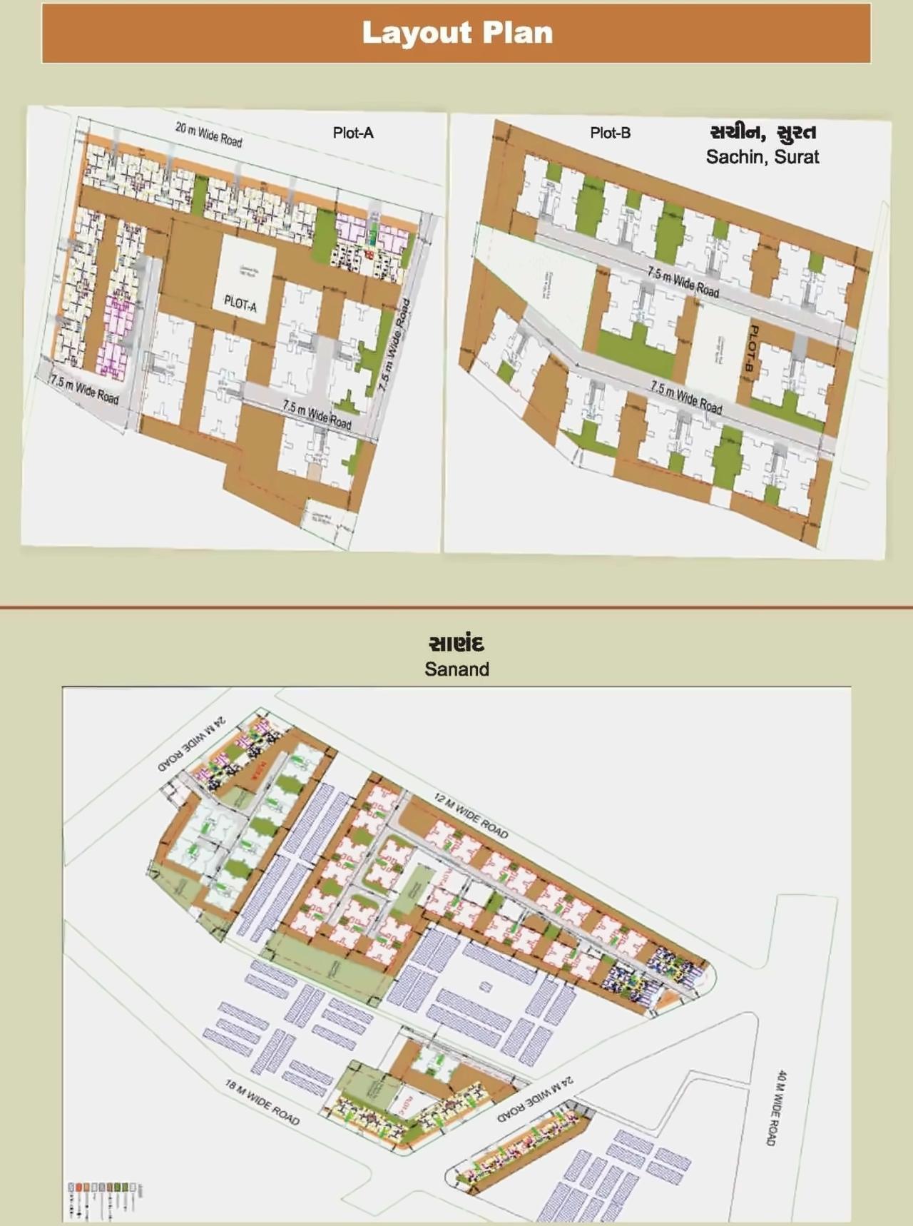 Layout of real estate project 32 Shops + 476 Lig + 400 Lig + 120 Mig At Sanand located at Sanand, Ahmedabad, Gujarat