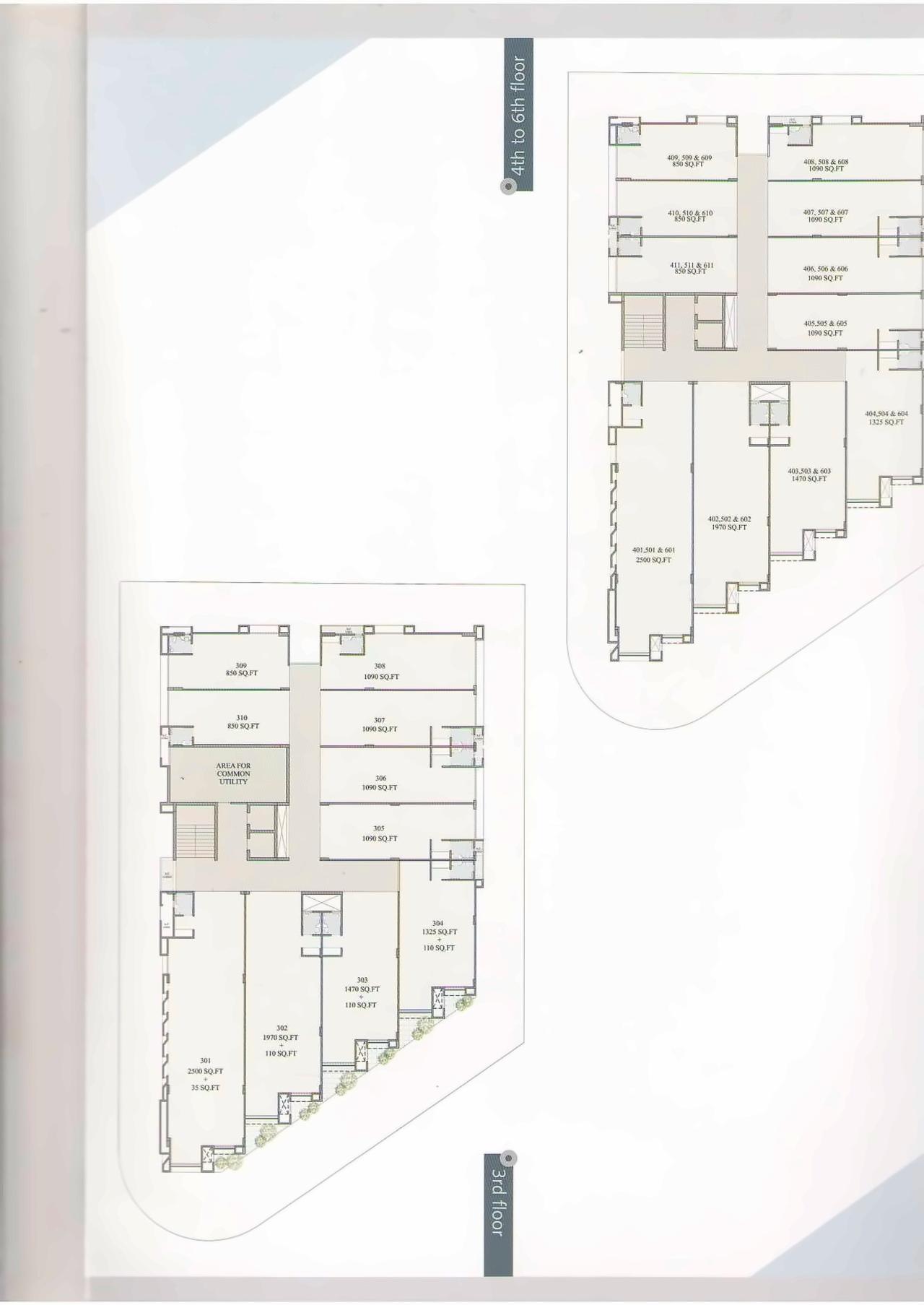 Layout of real estate project 3rd Eye Vision located at Gulbai-tekra, Ahmedabad, Gujarat