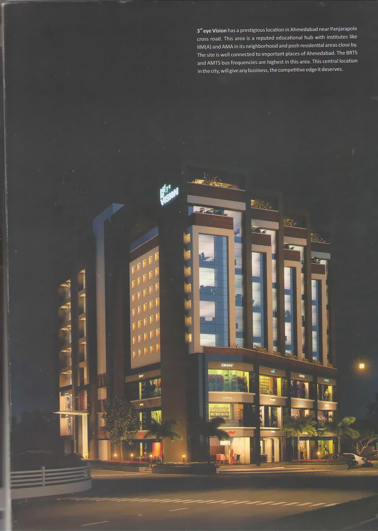 3D Elevation of real estate project 3rd Eye Vision located at Gulbai-tekra, Ahmedabad, Gujarat