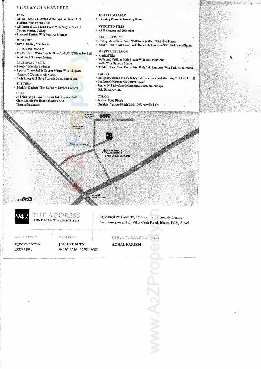  of real estate project 942 The Address located at Paldi, Ahmedabad, Gujarat