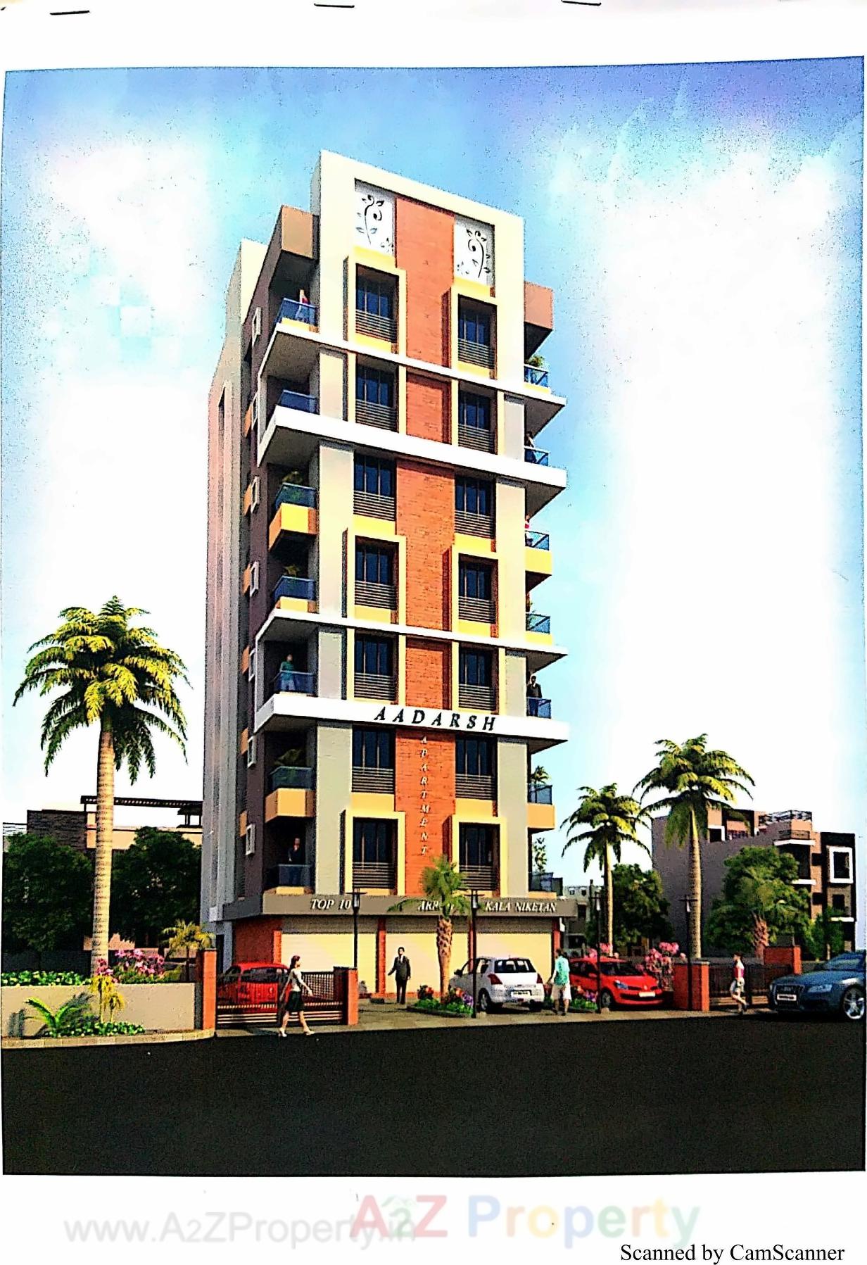3D Elevation of real estate project Aadarsh Apartment located at Manipur, Ahmedabad, Gujarat