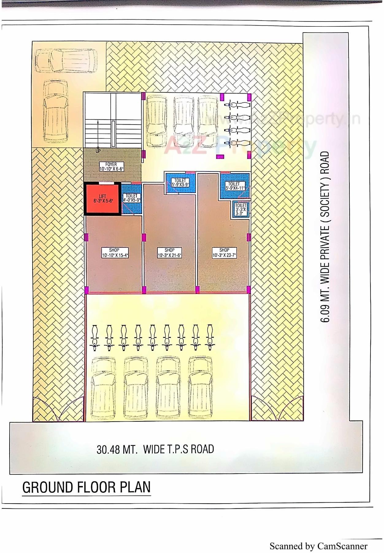 Layout of real estate project Aadarsh Apartment located at Manipur, Ahmedabad, Gujarat