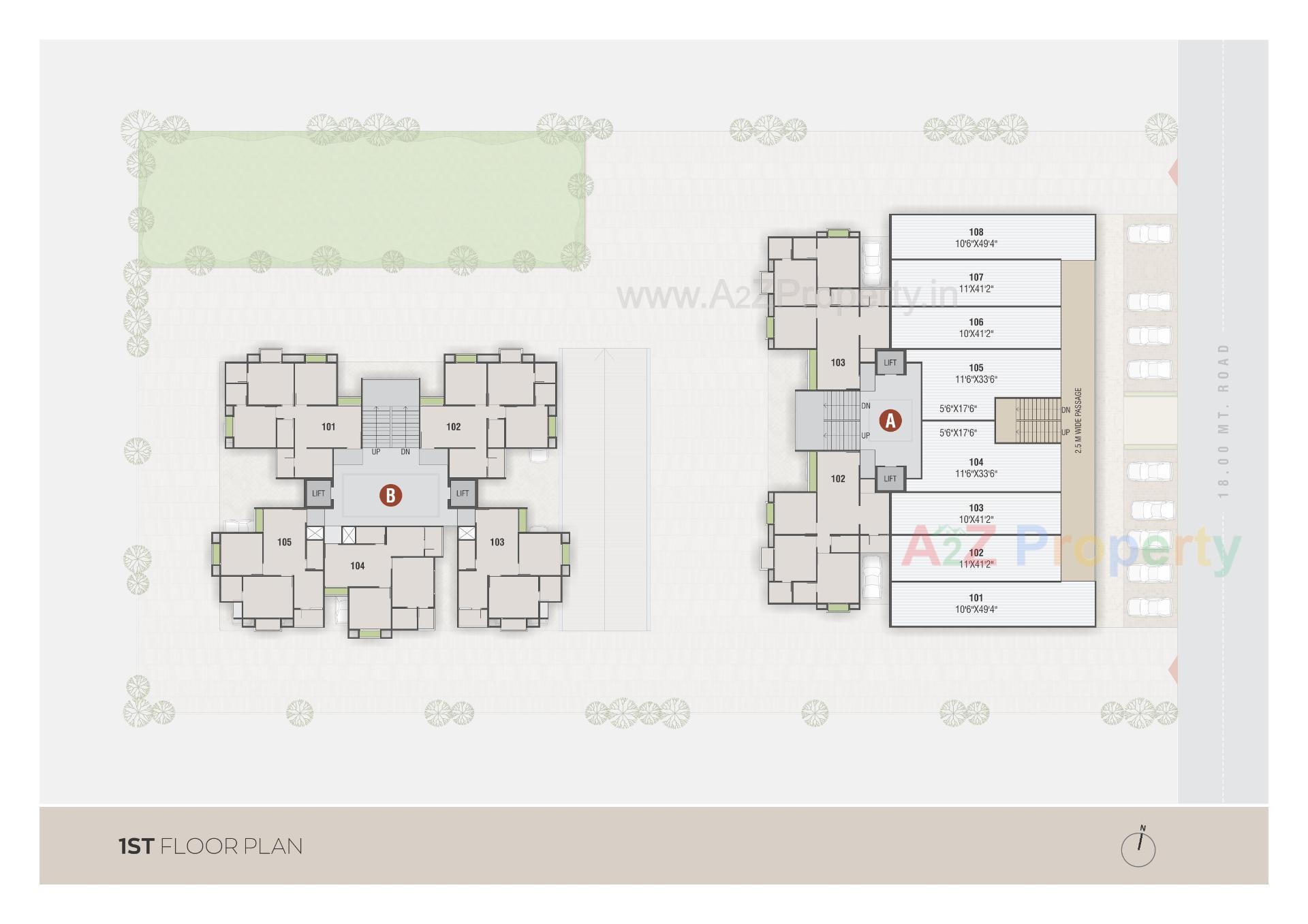 Layout of real estate project Aadhvan Rise located at Ghuma, Ahmedabad, Gujarat