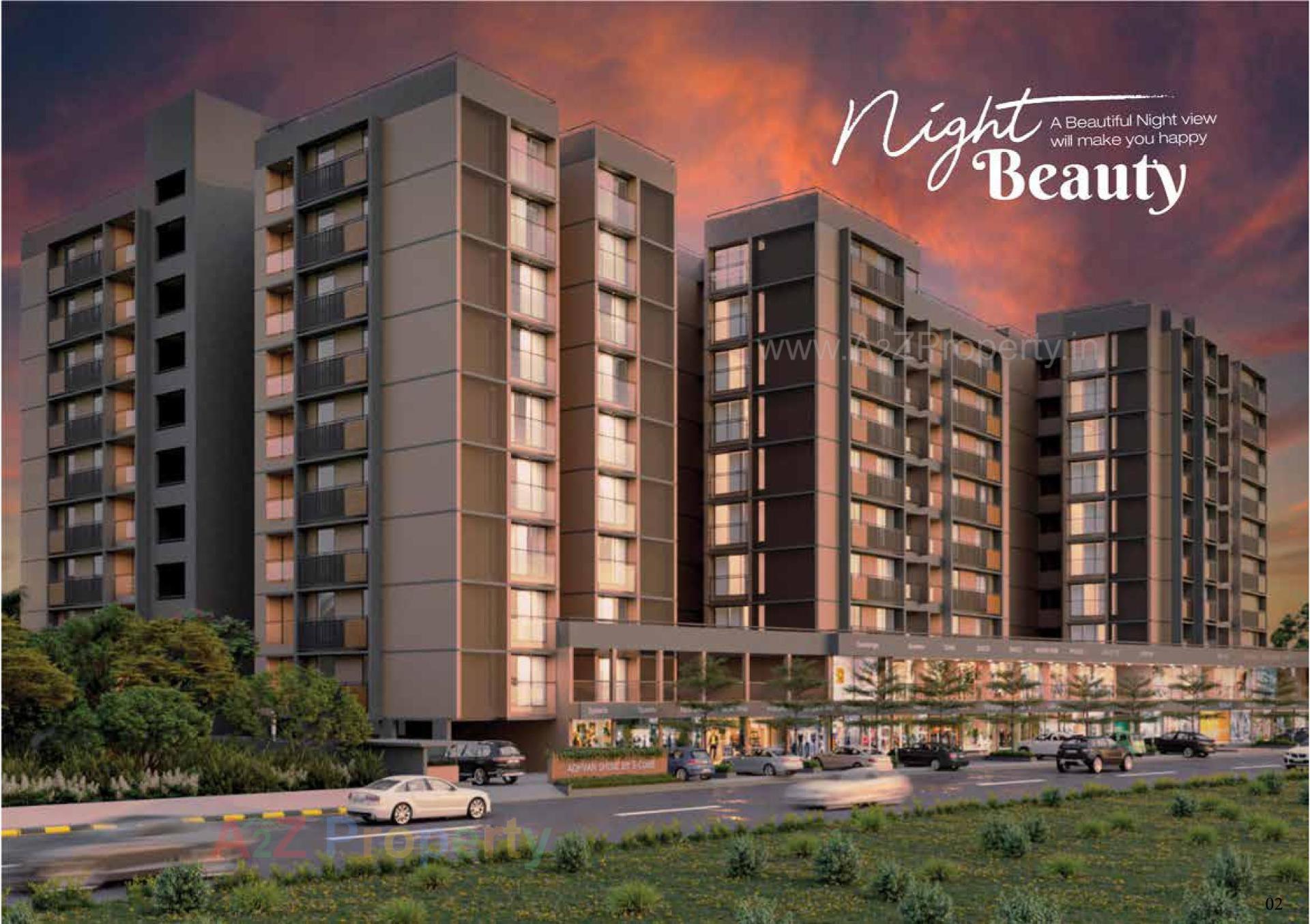 3D Elevation of real estate project Aadhvan Shine located at Ghuma, Ahmedabad, Gujarat