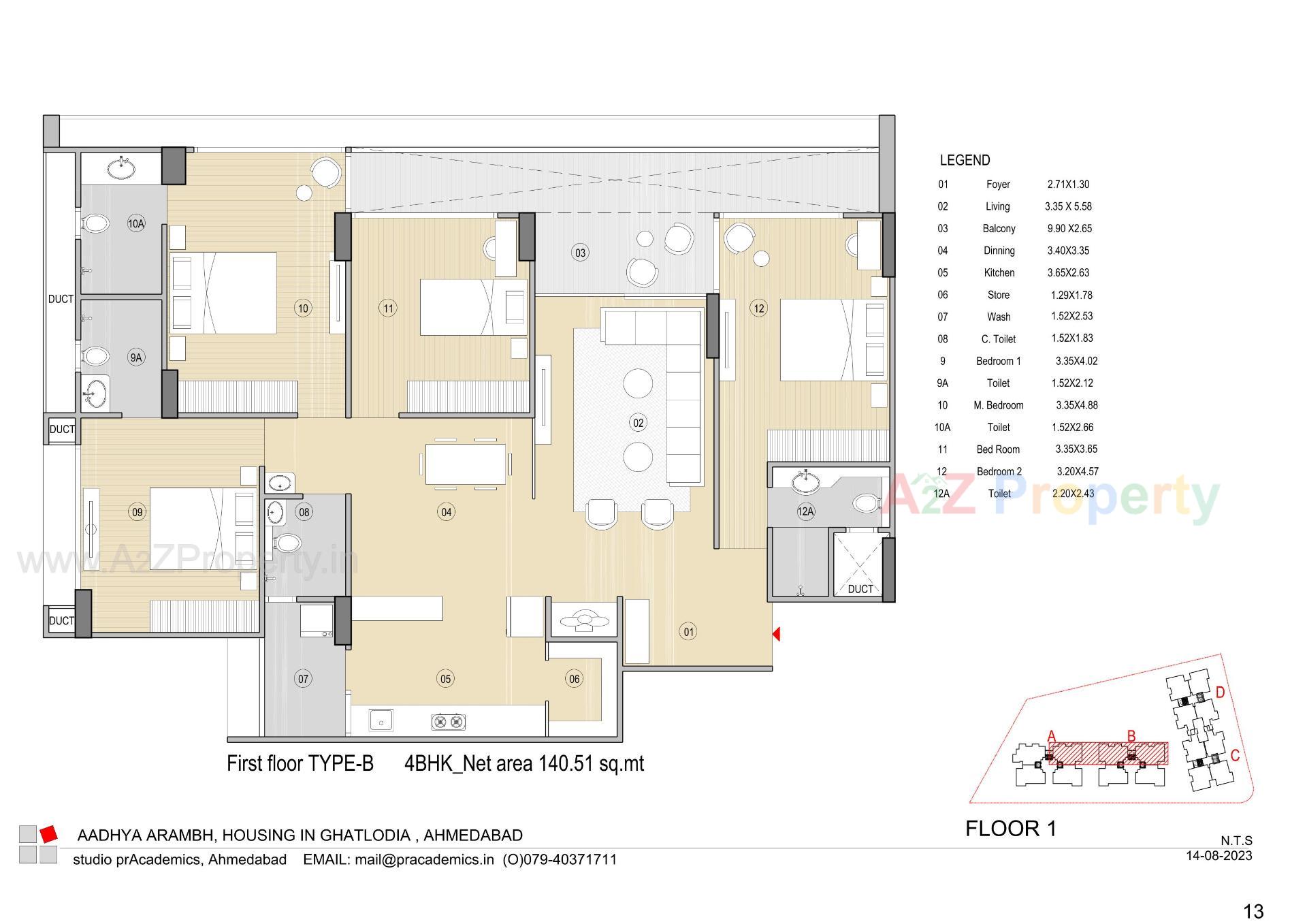 Layout of real estate project Aadhya Arambh located at Chandlodiya, Ahmedabad, Gujarat