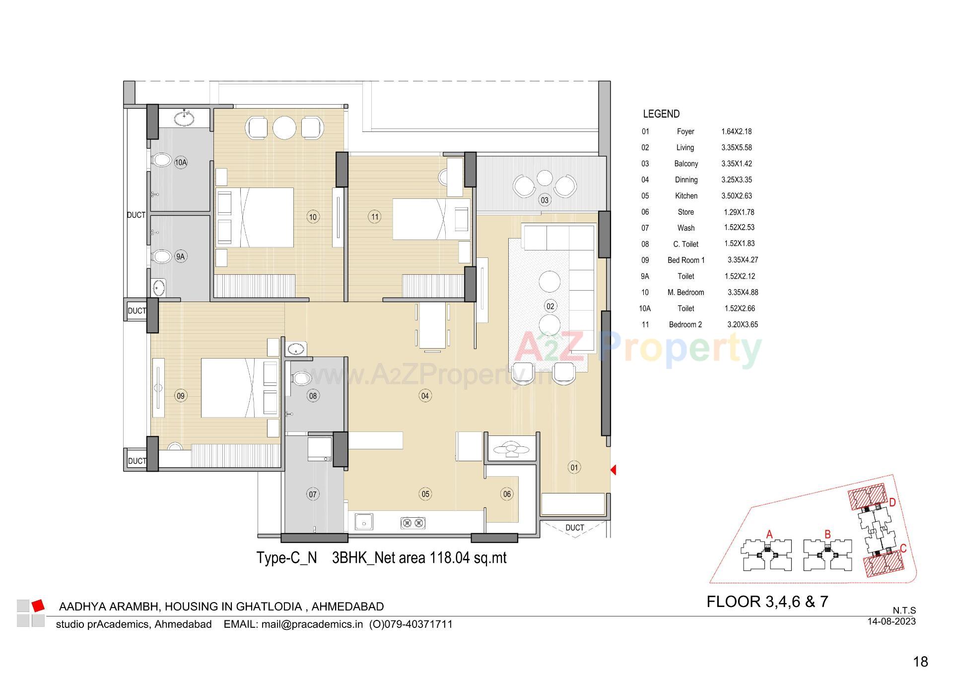 Layout of real estate project Aadhya Arambh located at Chandlodiya, Ahmedabad, Gujarat