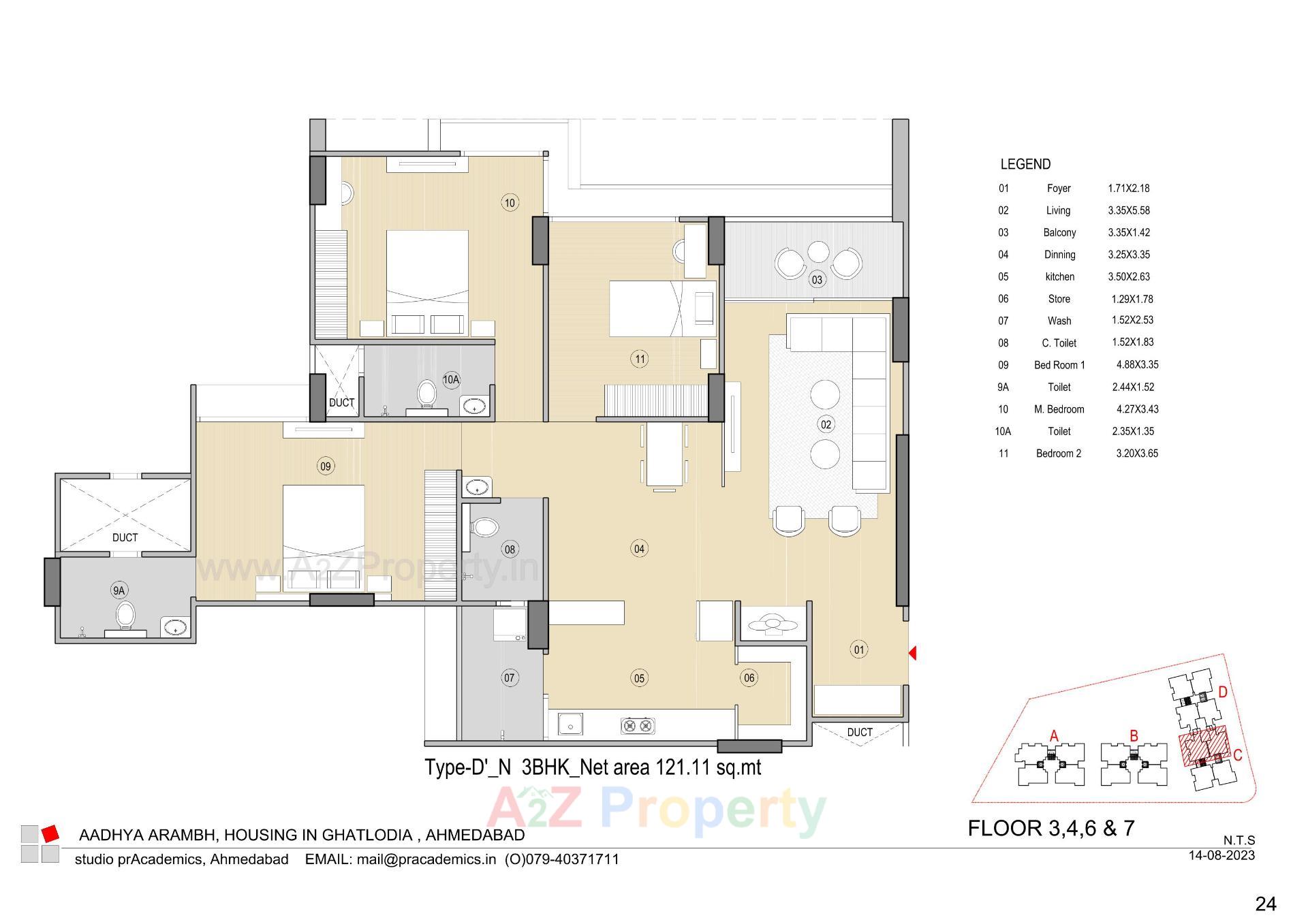 Layout of real estate project Aadhya Arambh located at Chandlodiya, Ahmedabad, Gujarat