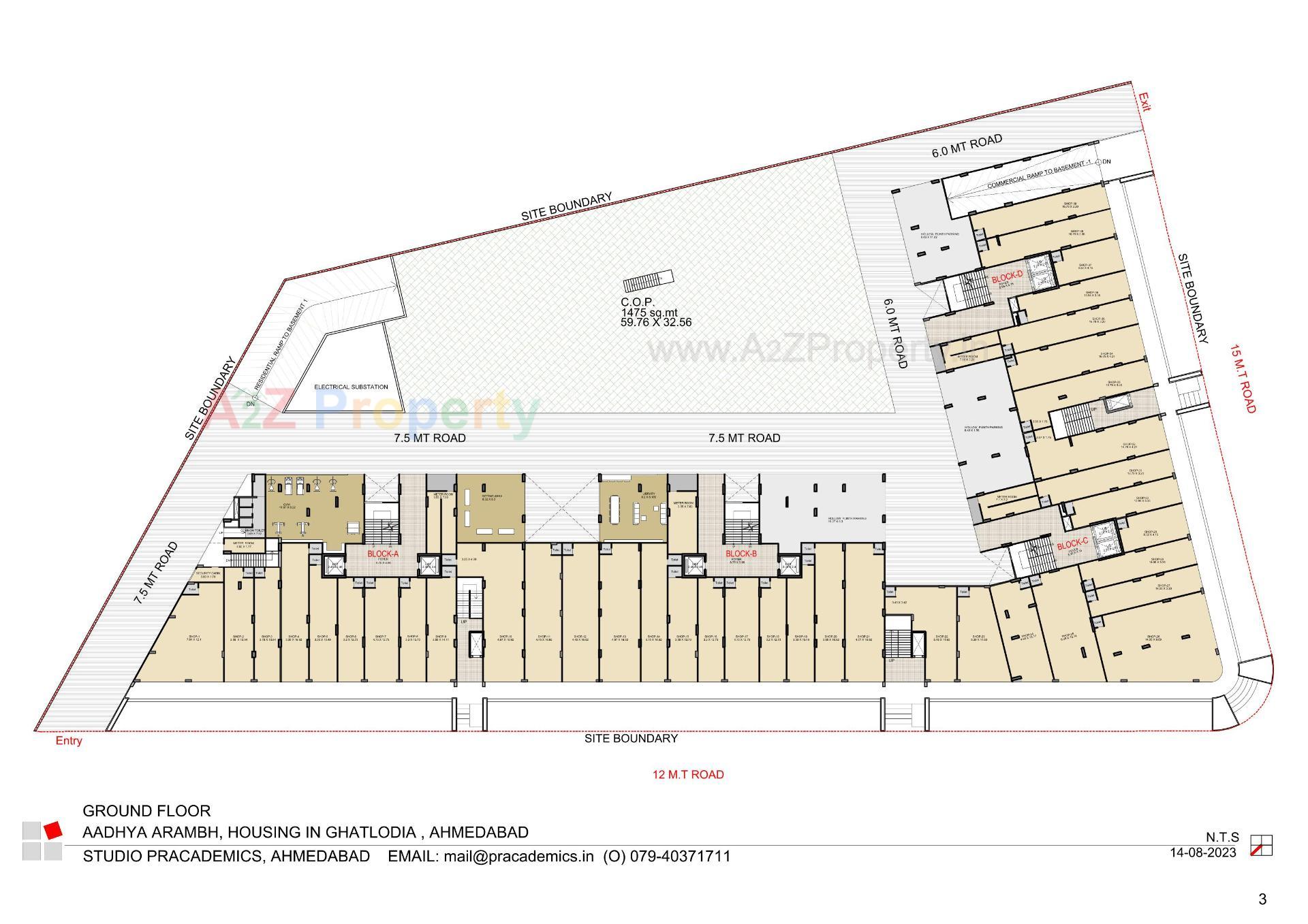 Layout of real estate project Aadhya Arambh located at Chandlodiya, Ahmedabad, Gujarat
