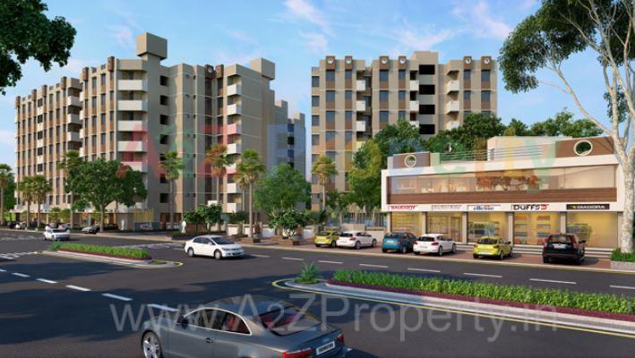 3D Elevation of real estate project Aakruti Aangan located at Vatva, Ahmedabad, Gujarat