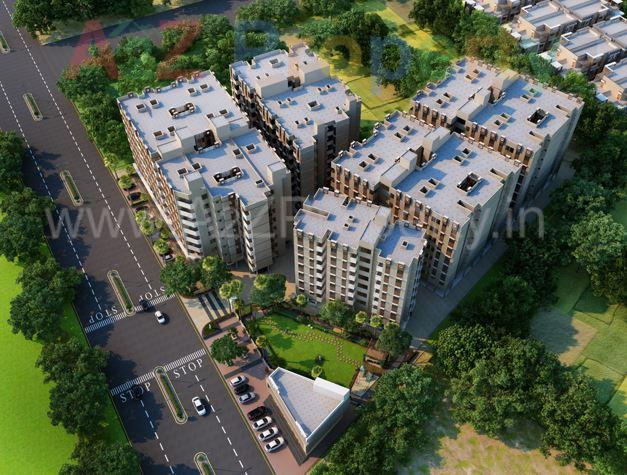 3D Elevation of real estate project Aakruti Aangan located at Vatva, Ahmedabad, Gujarat