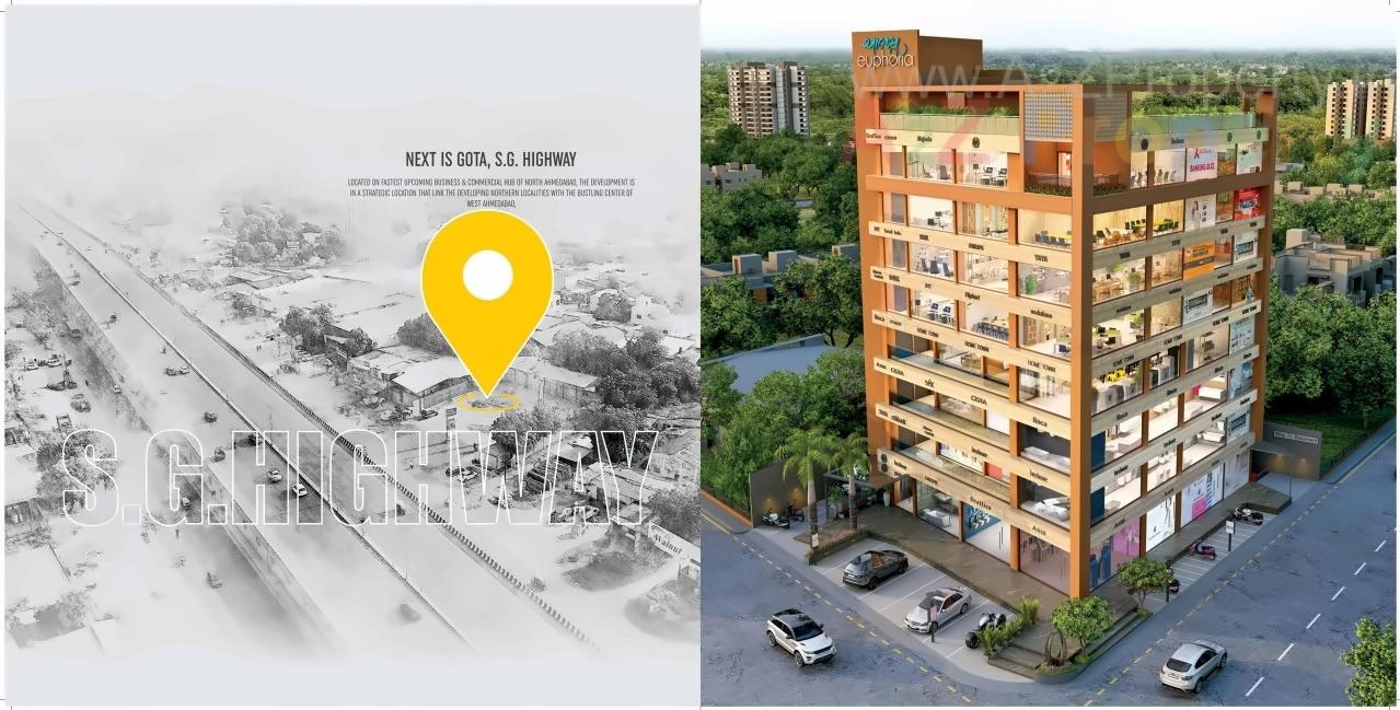 3D Elevation of real estate project Aalps Euphoria located at Gota, Ahmedabad, Gujarat