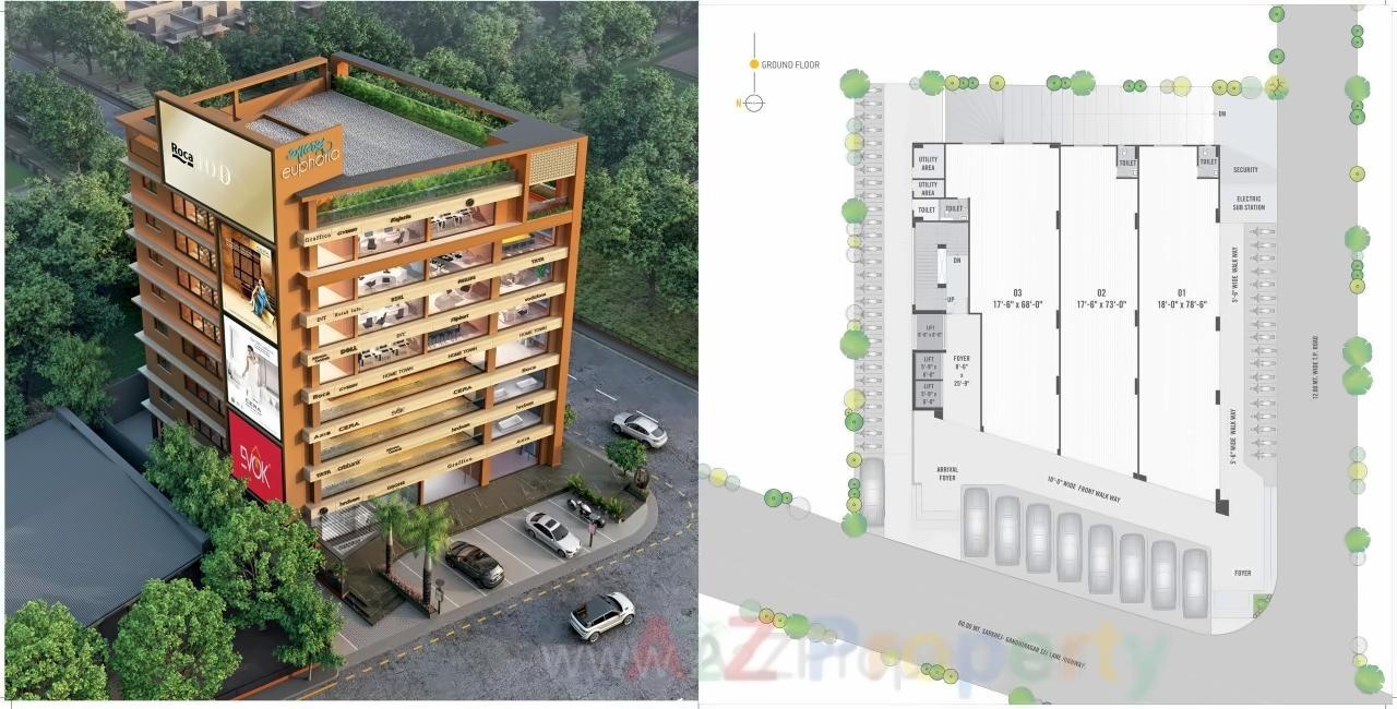 Layout of real estate project Aalps Euphoria located at Gota, Ahmedabad, Gujarat