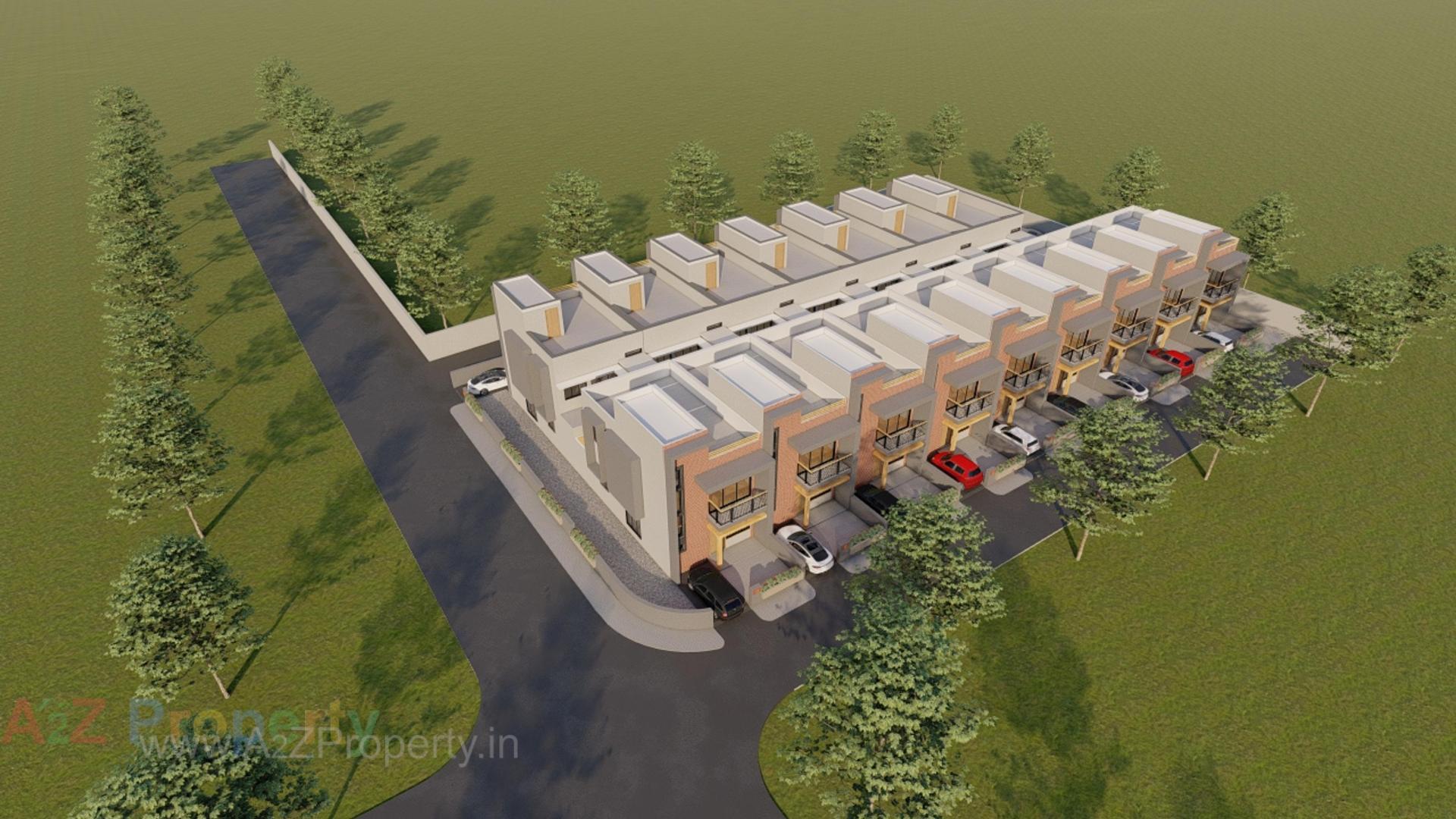 3D Elevation of real estate project Aangan Bunglows located at Sanand, Ahmedabad, Gujarat