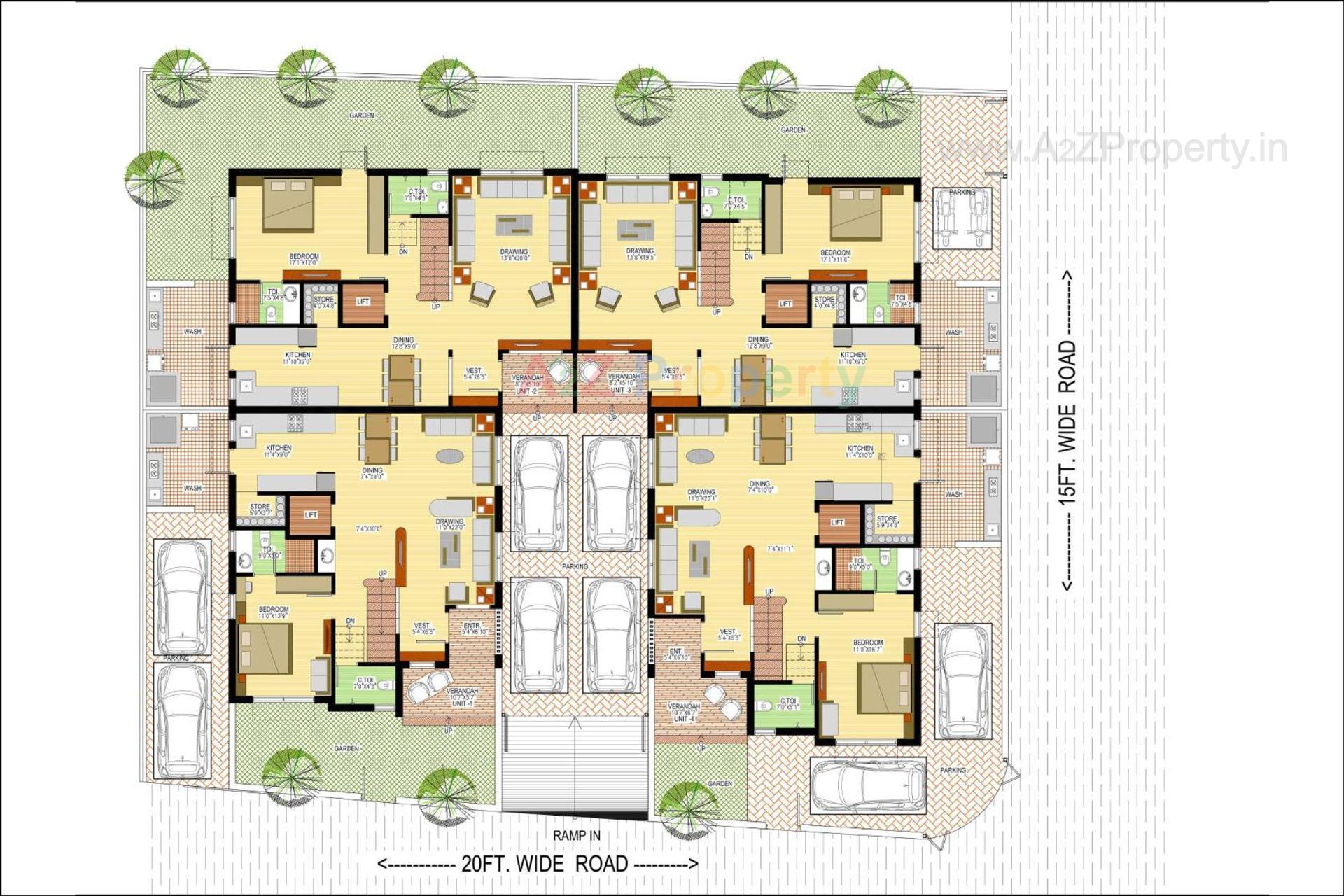 Layout of real estate project Aangi Bunglows located at Paldi, Ahmedabad, Gujarat