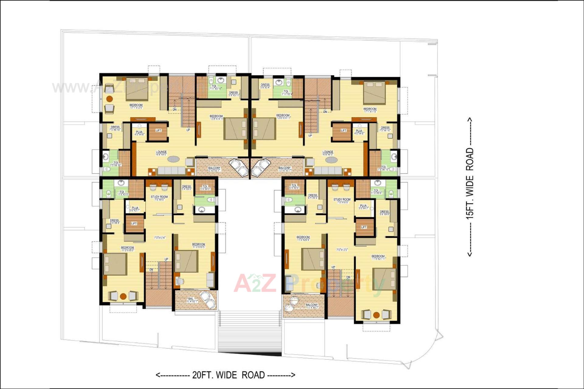 Layout of real estate project Aangi Bunglows located at Paldi, Ahmedabad, Gujarat