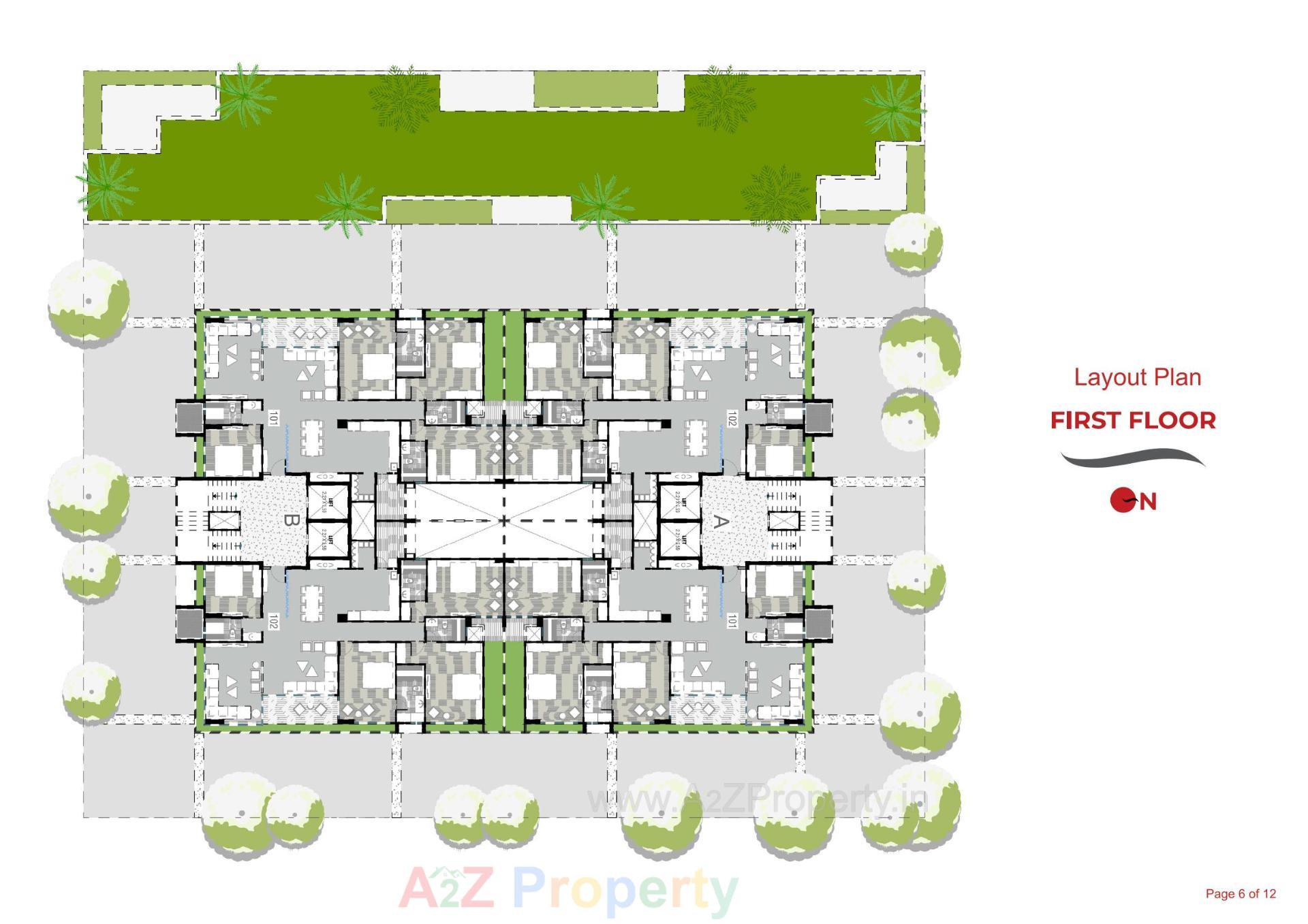 Layout of real estate project Aanira One located at Gota, Ahmedabad, Gujarat
