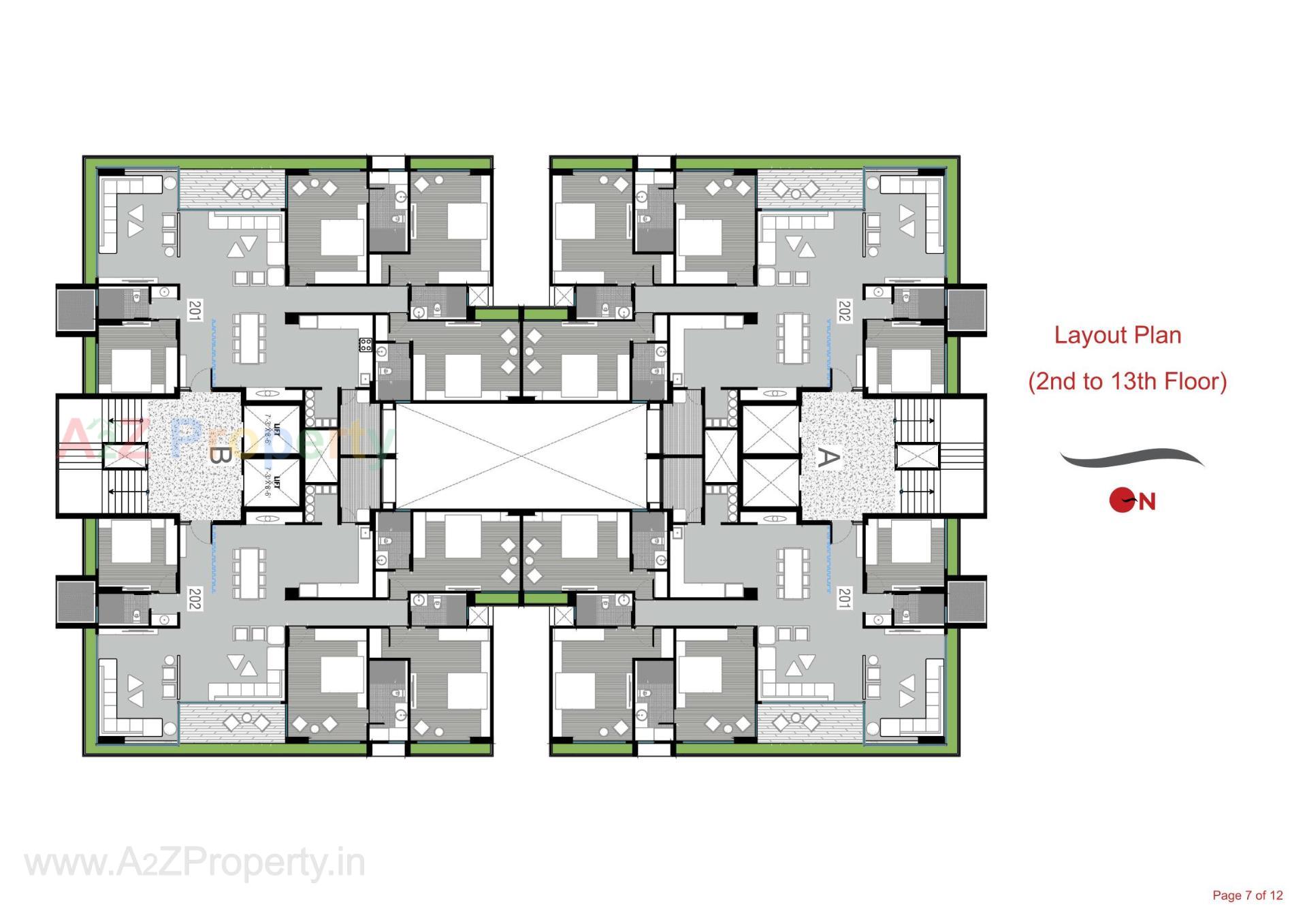Layout of real estate project Aanira One located at Gota, Ahmedabad, Gujarat