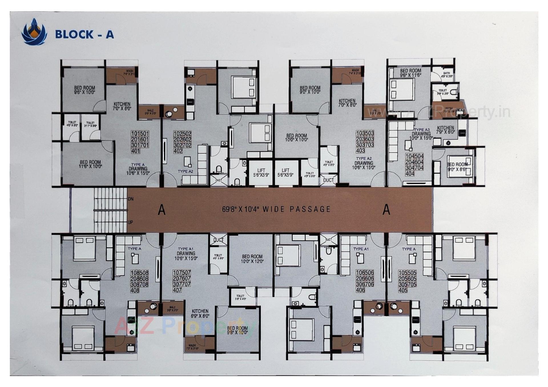 Layout of real estate project Aaradhana Sky located at Vatva, Ahmedabad, Gujarat