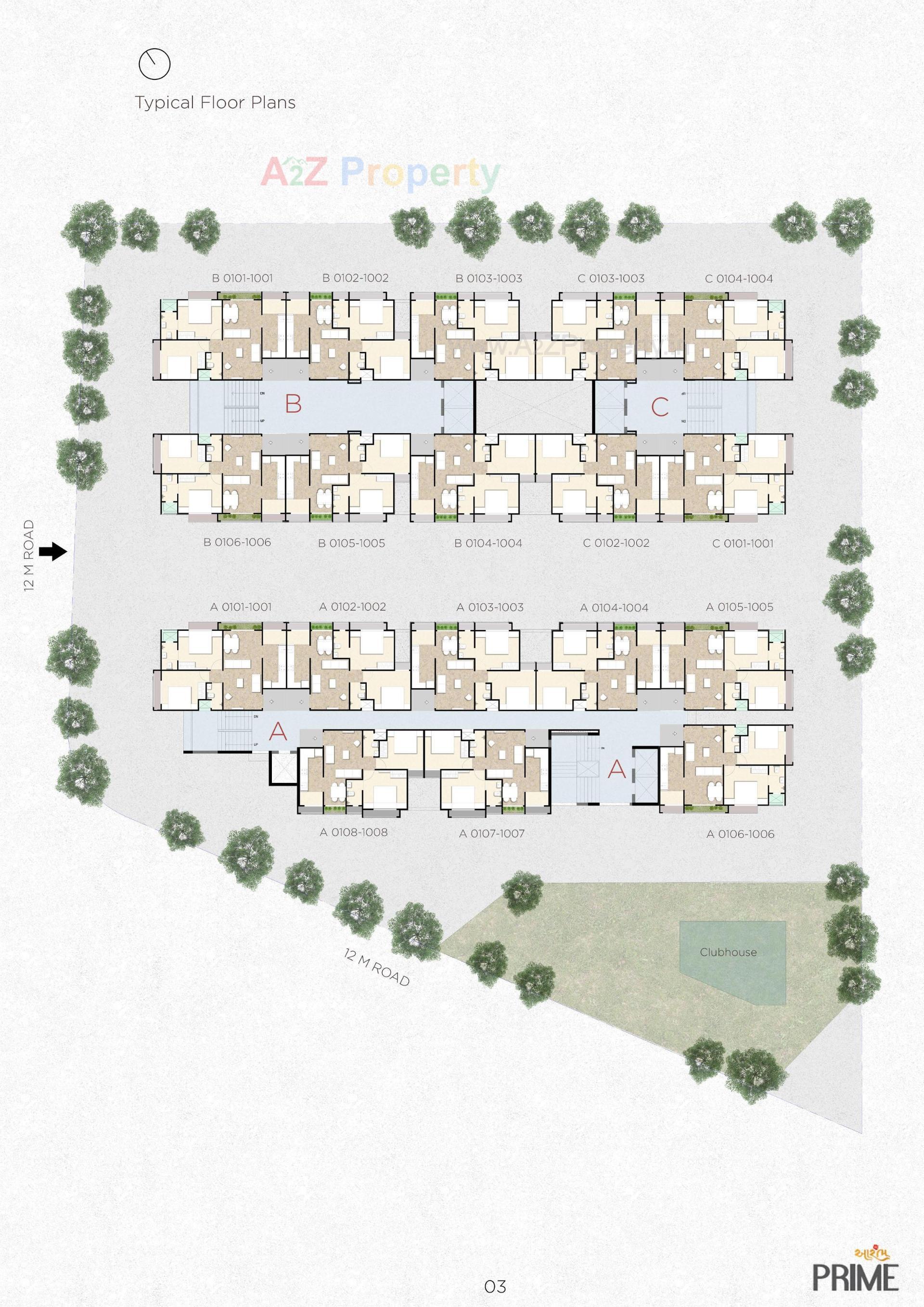Layout of real estate project Aarambh Prime located at Chandlodia, Ahmedabad, Gujarat