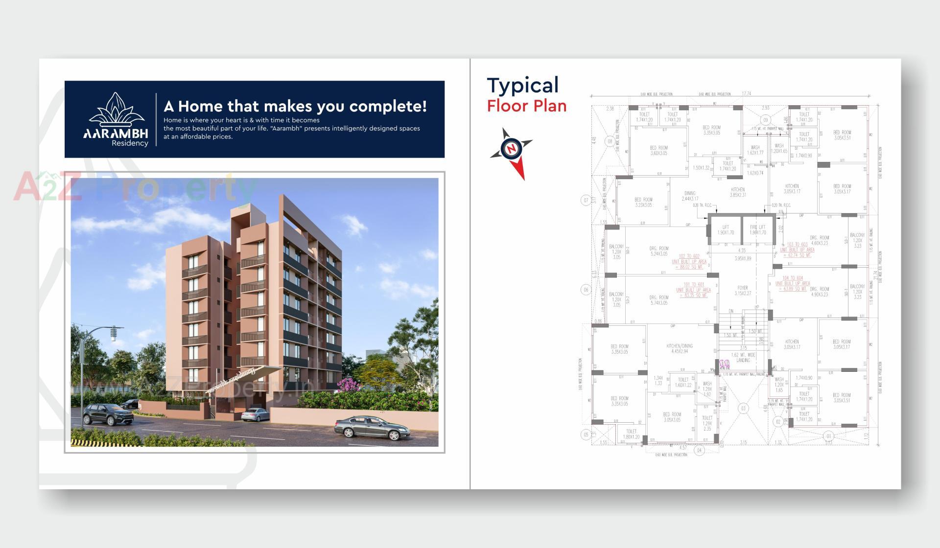 Layout of real estate project Aarambh Residency located at Vastral, Ahmedabad, Gujarat