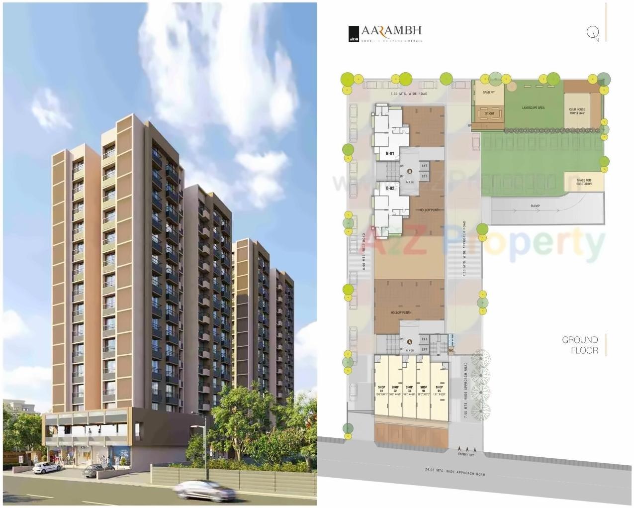 Layout of real estate project Aarambh located at Ghuma, Ahmedabad, Gujarat