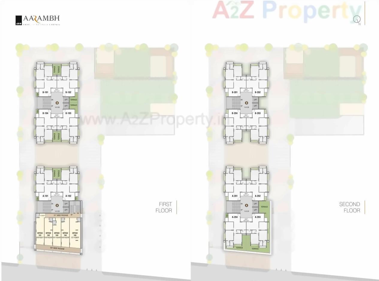Layout of real estate project Aarambh located at Ghuma, Ahmedabad, Gujarat