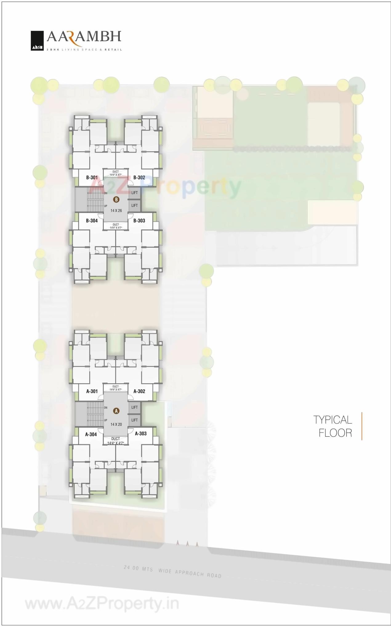 Layout of real estate project Aarambh located at Ghuma, Ahmedabad, Gujarat