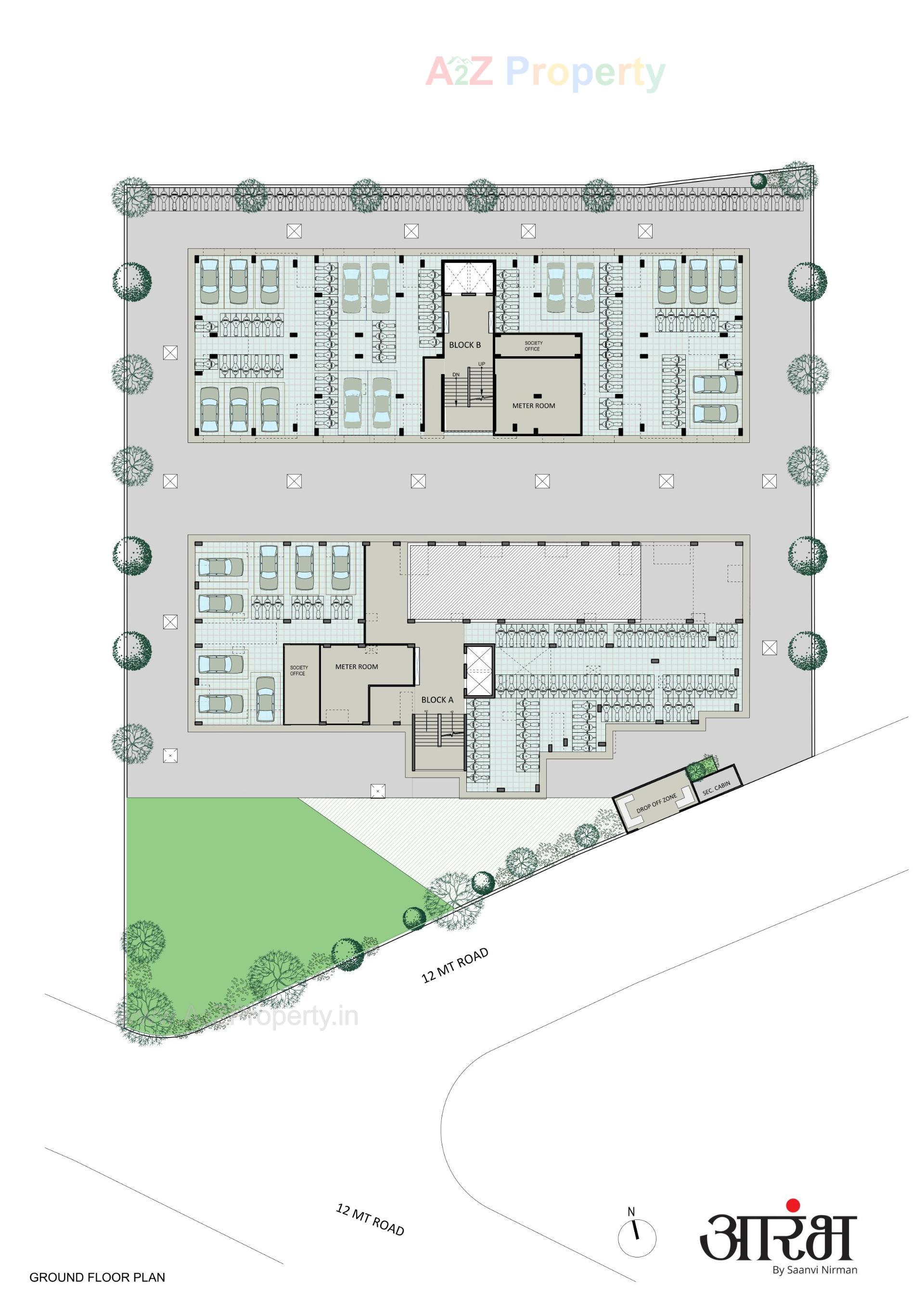 Layout of real estate project Aarambh located at Chandlodiya, Ahmedabad, Gujarat
