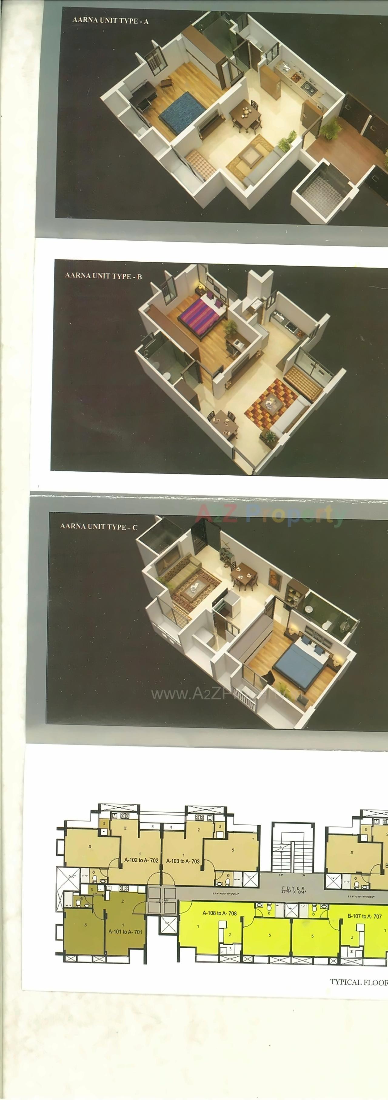 Layout of real estate project Aarna Fortune located at Bopal, Ahmedabad, Gujarat