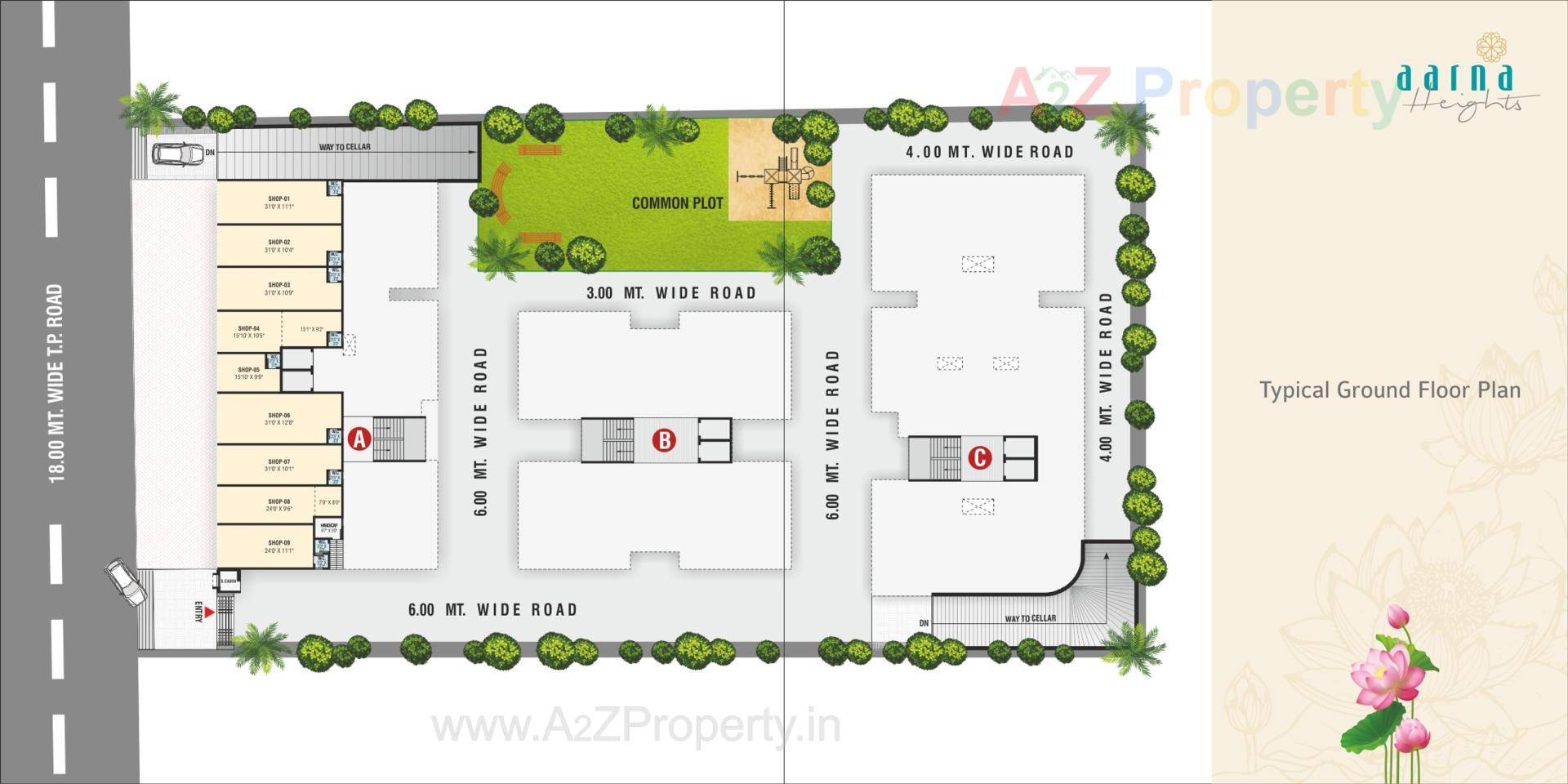 Layout of real estate project Aarna Heights located at Nikol, Ahmedabad, Gujarat