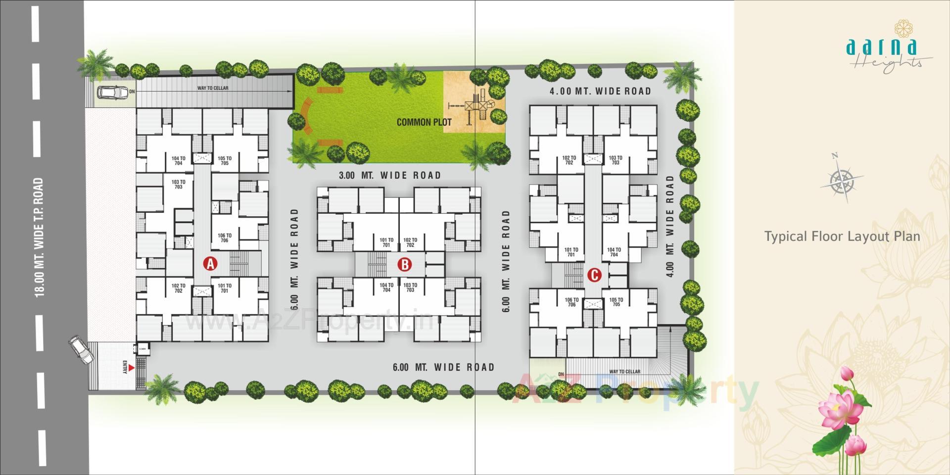 Layout of real estate project Aarna Heights located at Nikol, Ahmedabad, Gujarat