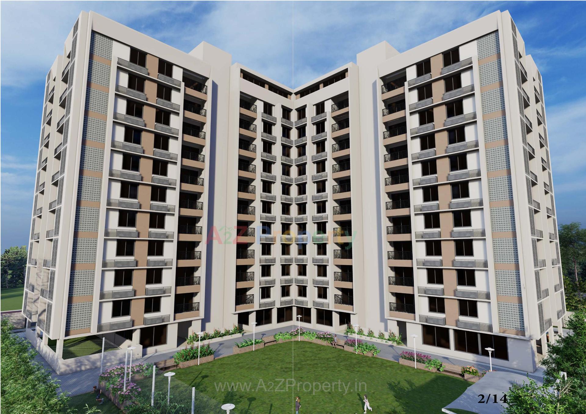 3D Elevation of real estate project Aarohi Avinya located at Jodhpur, Ahmedabad, Gujarat