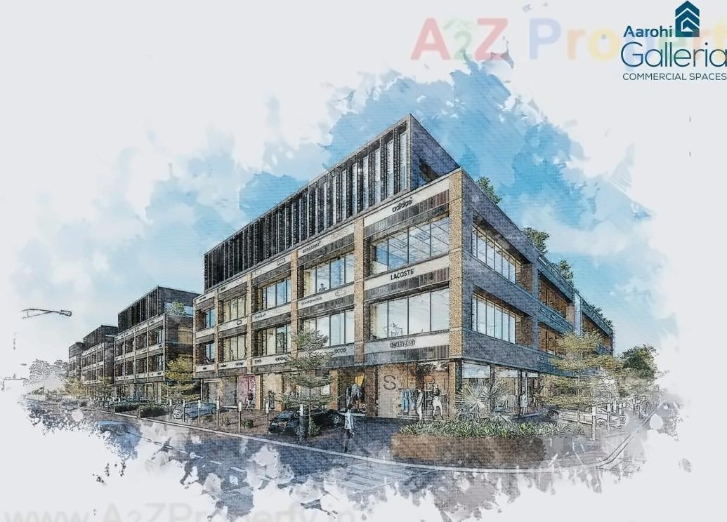 3D Elevation of real estate project Aarohi Galleria located at Bopal, Ahmedabad, Gujarat