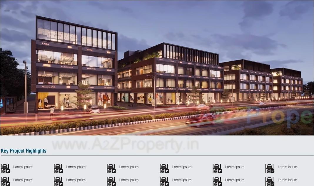 3D Elevation of real estate project Aarohi Galleria located at Bopal, Ahmedabad, Gujarat