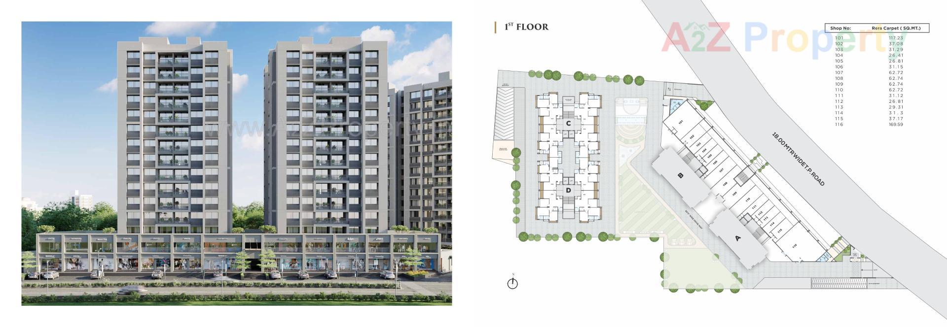 Layout of real estate project Aarohi Vivianna located at Ghuma, Ahmedabad, Gujarat