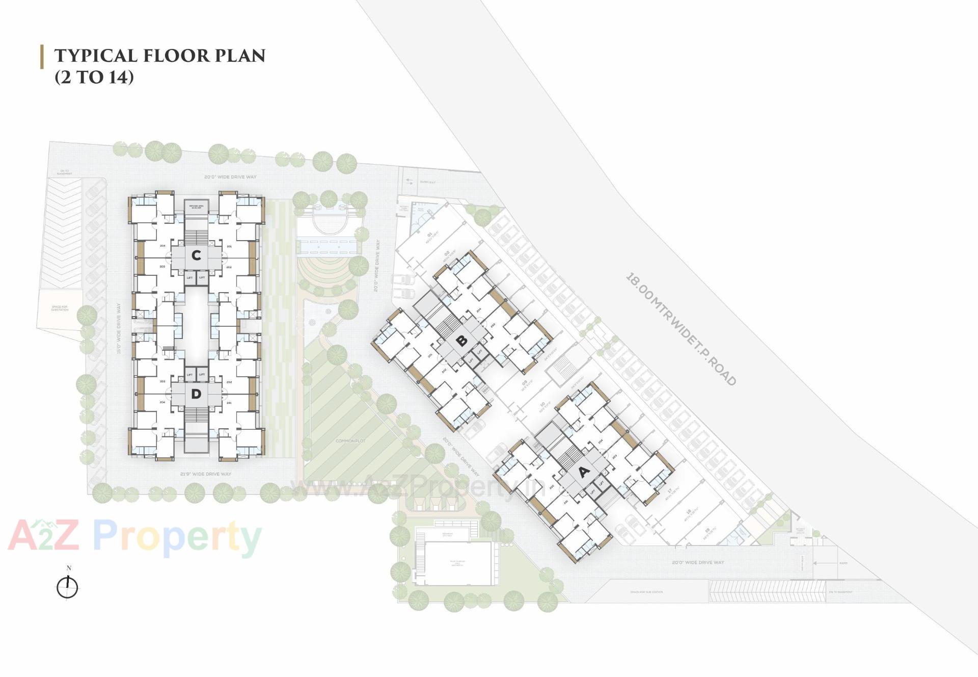 Layout of real estate project Aarohi Vivianna located at Ghuma, Ahmedabad, Gujarat