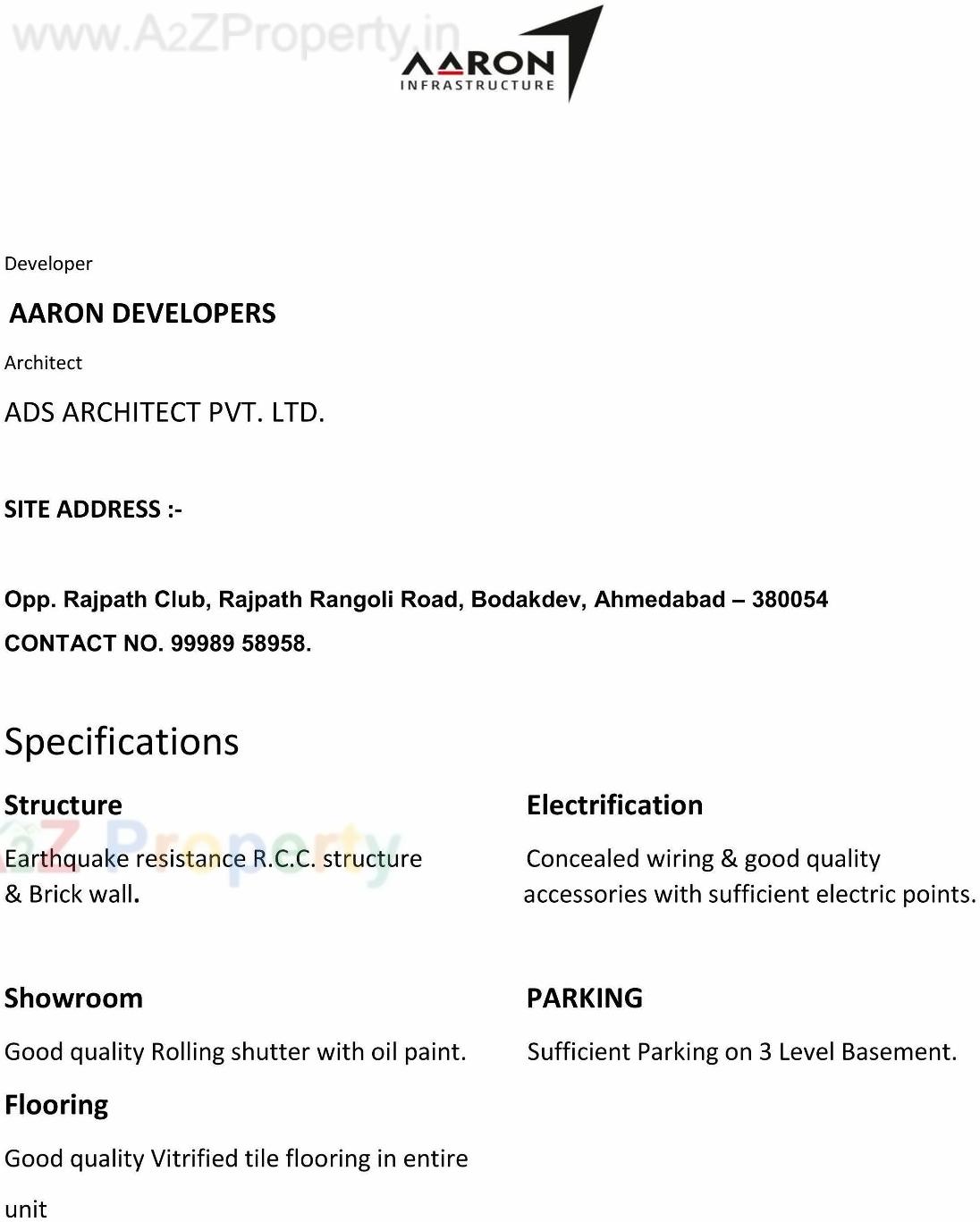  of real estate project Aaron Spectra located at Bodakdev, Ahmedabad, Gujarat