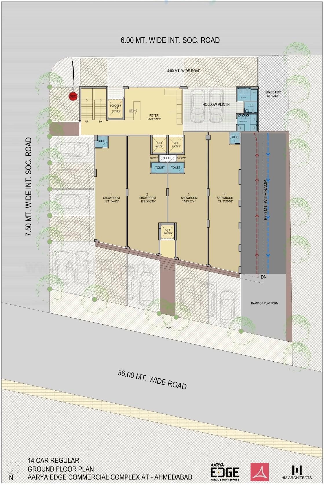 Layout of real estate project Aarya Edge located at Bopal, Ahmedabad, Gujarat