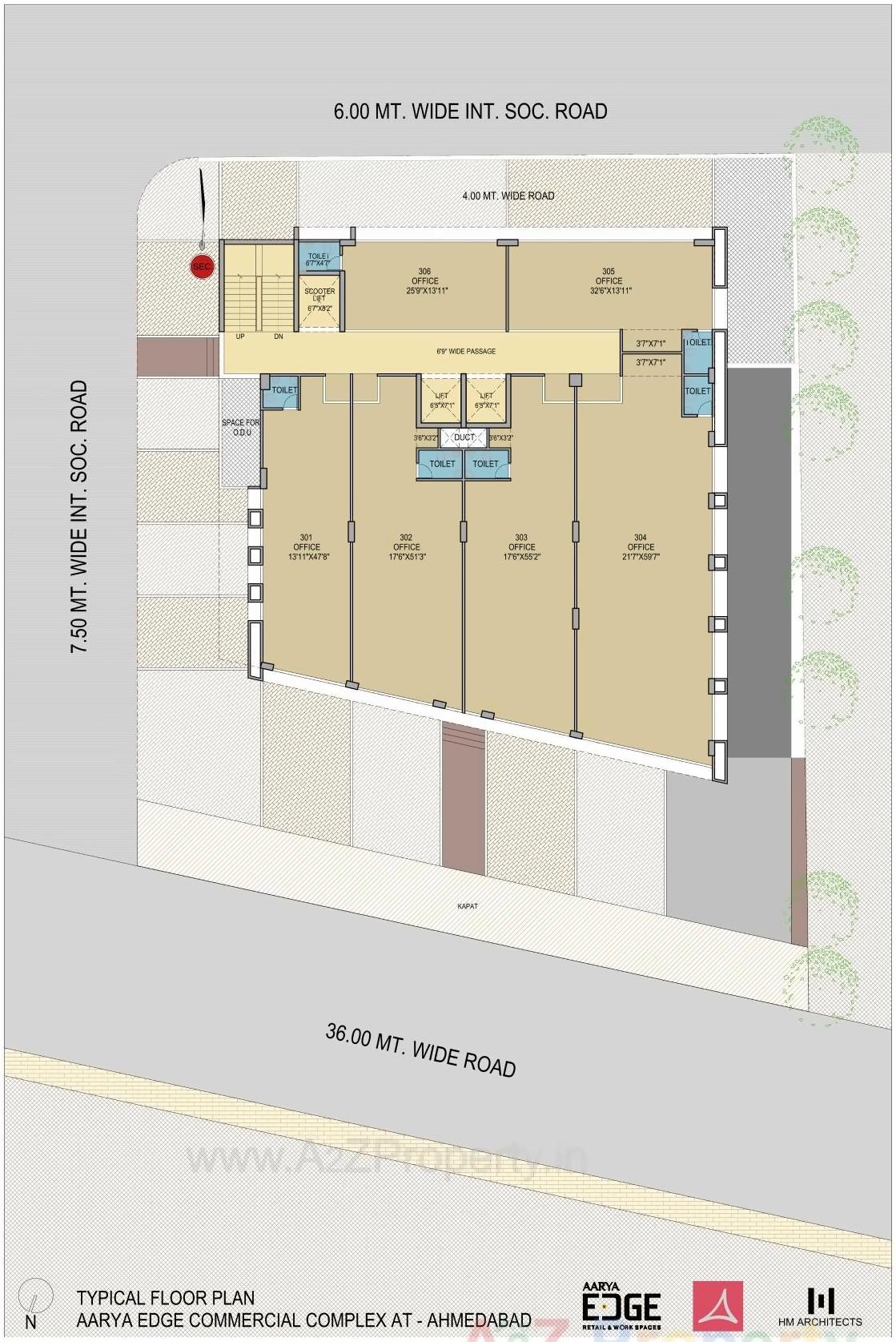 Layout of real estate project Aarya Edge located at Bopal, Ahmedabad, Gujarat