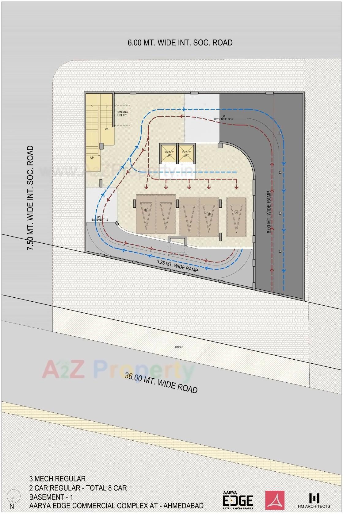 Layout of real estate project Aarya Edge located at Bopal, Ahmedabad, Gujarat