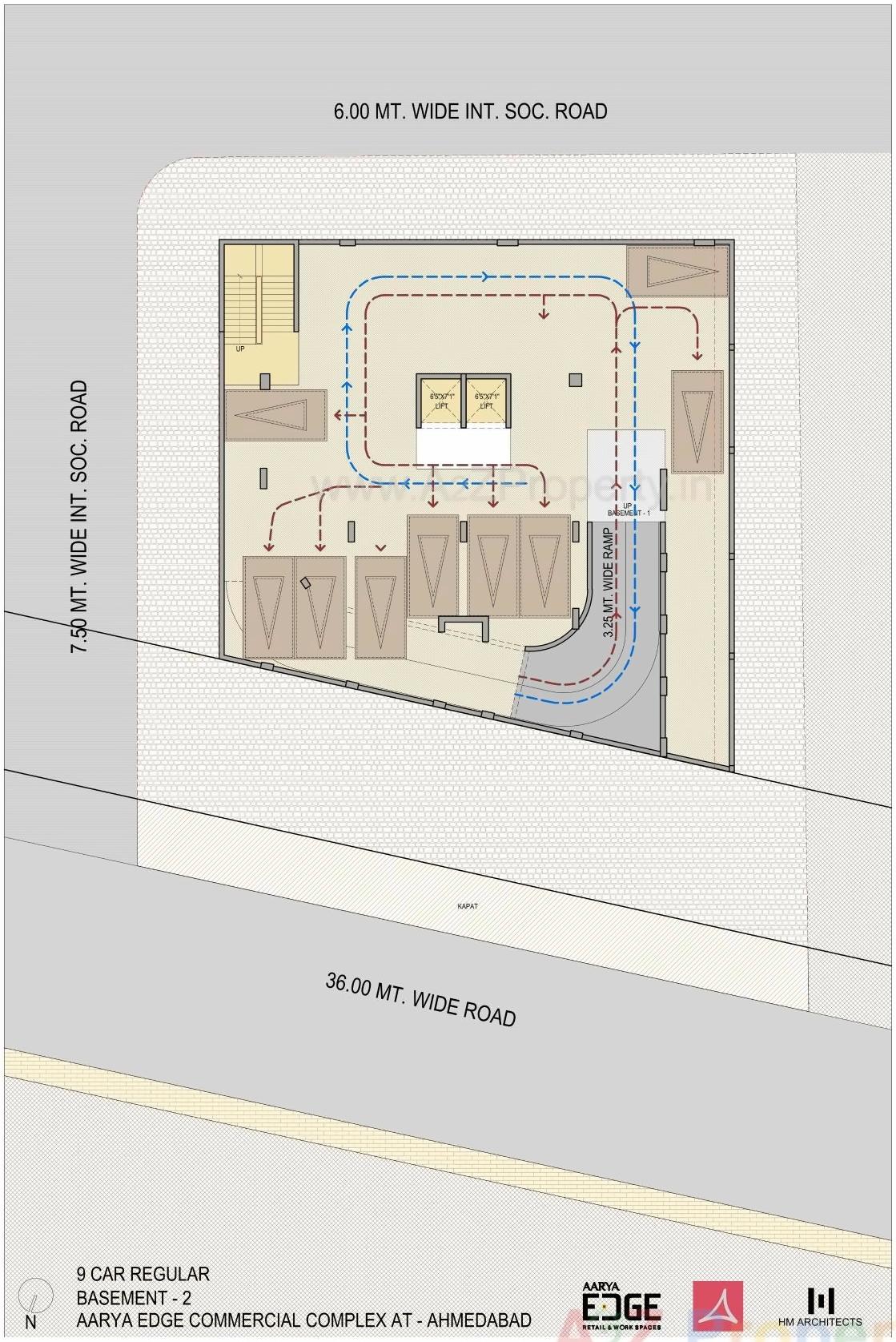 Layout of real estate project Aarya Edge located at Bopal, Ahmedabad, Gujarat