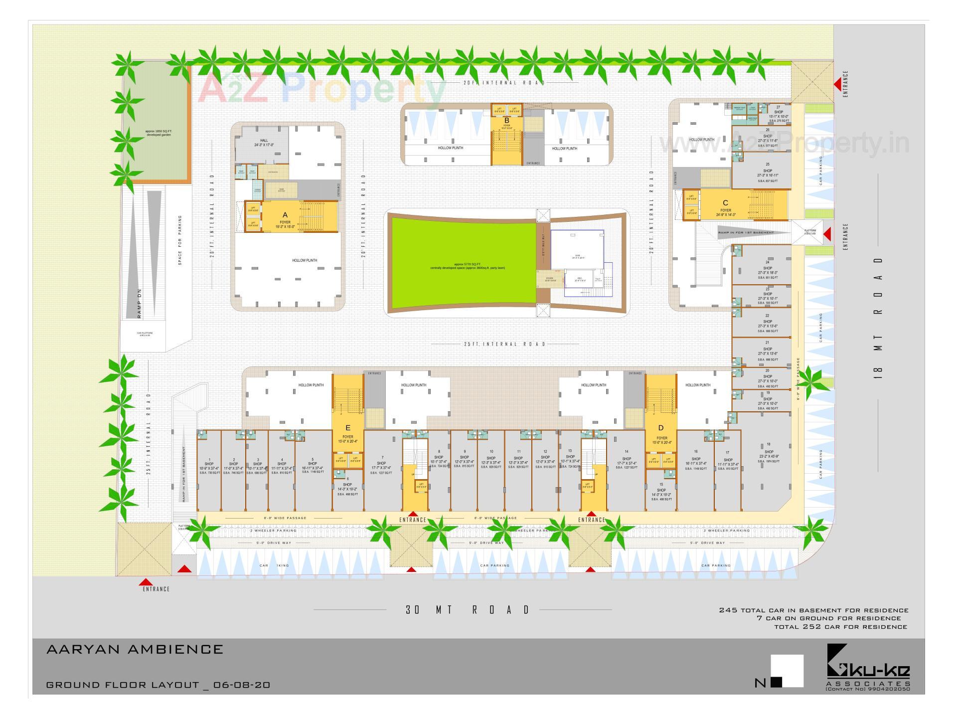 Layout of real estate project Aaryan Ambience located at Gota, Ahmedabad, Gujarat