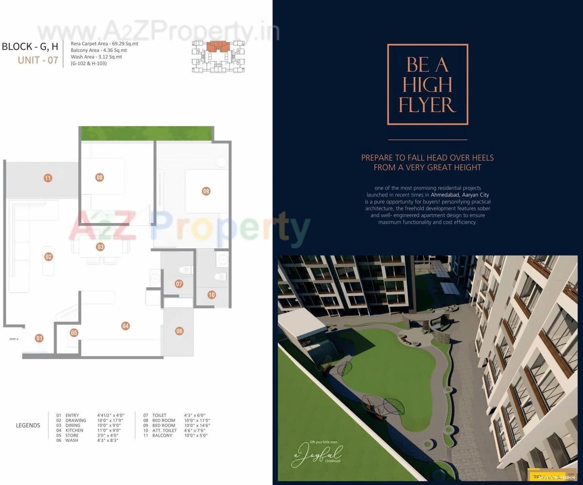 Layout of real estate project Aaryan City located at Gota, Ahmedabad, Gujarat