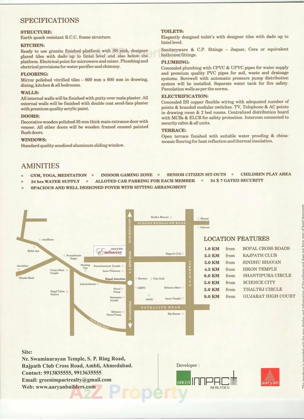  of real estate project Aaryan Embassy located at Ambli, Ahmedabad, Gujarat