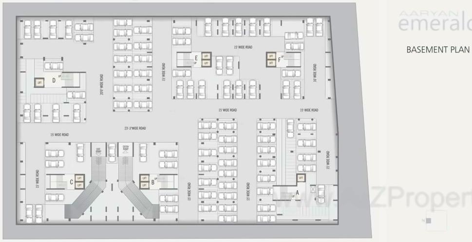 Layout of real estate project Aaryan Emerald located at City, Ahmedabad, Gujarat