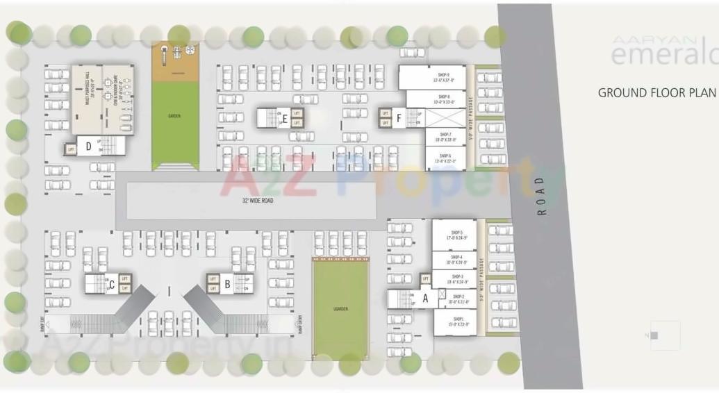 Layout of real estate project Aaryan Emerald located at City, Ahmedabad, Gujarat