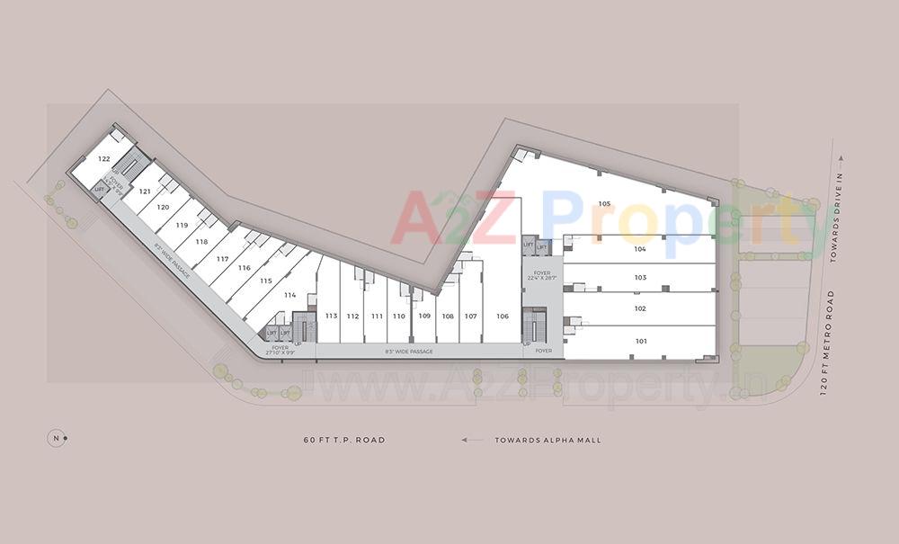 1st_2nd_3rd_floor_plan of real estate project Aaryan Workspaces located at Vastrapur, Ahmedabad, Gujarat